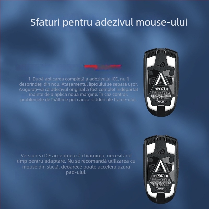 Talpă pentru mouse ASUS ROG Shadow Blade 2 / Moon Blade – teflon cu margine arcuită, antiderapante, rezistente la uzură
