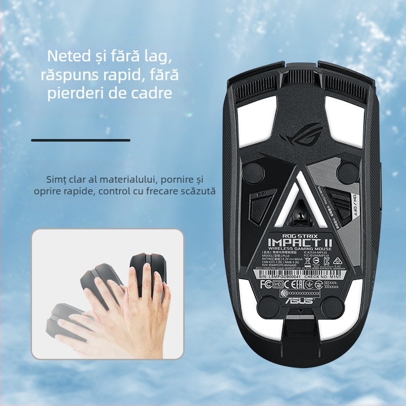 Talpă pentru mouse ASUS ROG Shadow Blade 2 / Moon Blade – teflon cu margine arcuită, antiderapante, rezistente la uzură