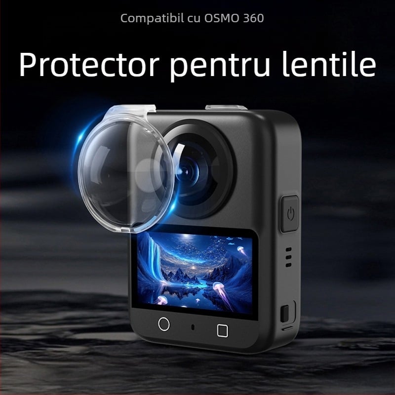 Protector de obiectiv DJI Osmo360 – Nothing, Material PC plastic, Compatibil cu Osmo360, Include pungă PE