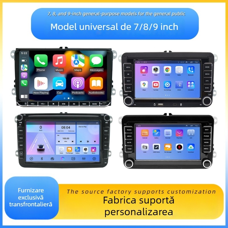 Display navigație auto universal, alimentare 12V, putere totală 180W, navigație DVD, afișare imagine de la camera de recul