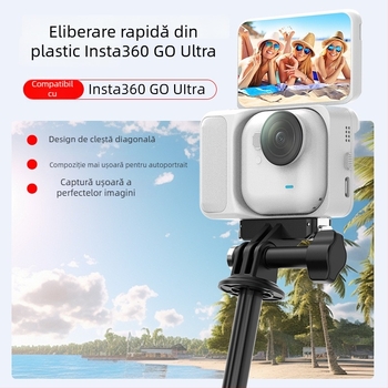 Bază magnetică cu eliberare rapidă pentru Insta360 GO Ultra | Model Go04, aliaj de aluminiu + silicon
