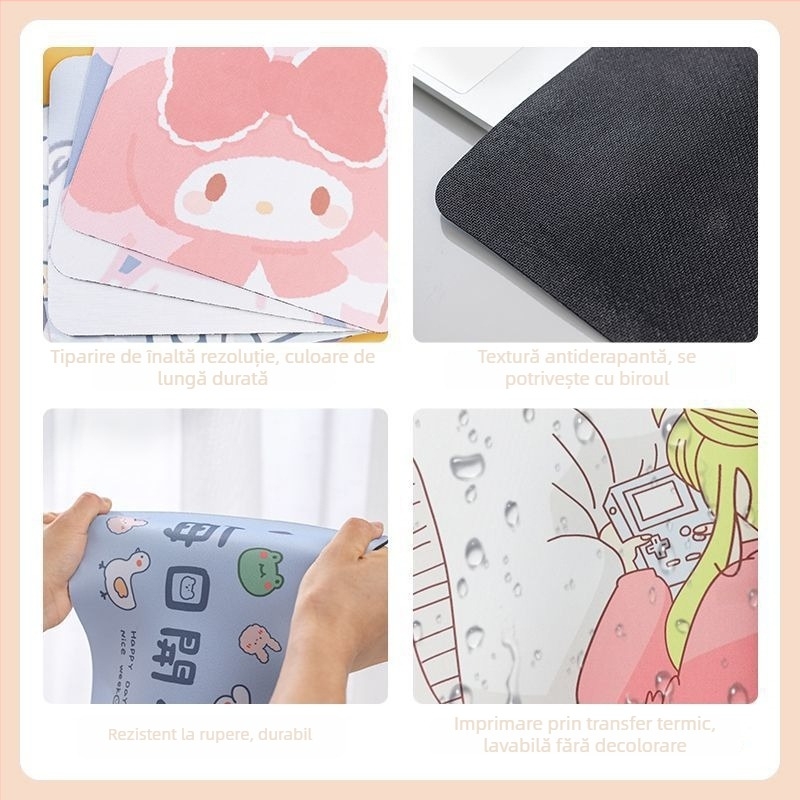 Covoraș de birou, cauciuc natural, antiderapant, imprimare prin transfer termic, posibilitatea imprimării logo-ului