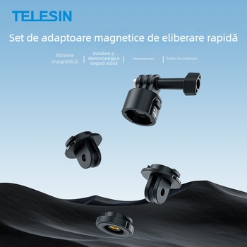Taixun set adaptor magnetic cu eliberare rapidă pentru GoPro și camere Action, filet 1/4 inch, universal