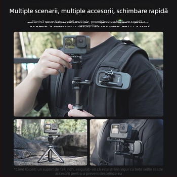 Taixun set adaptor magnetic cu eliberare rapidă pentru GoPro și camere Action, filet 1/4 inch, universal