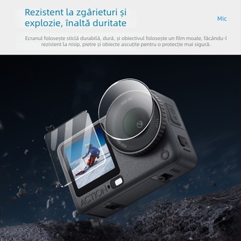 Set protecție ecran DJI Osmo Action 6 – Sticlă temperată pentru ecranul frontal, ecranul din spate și lentilă (compatibil Action6/6Pro)