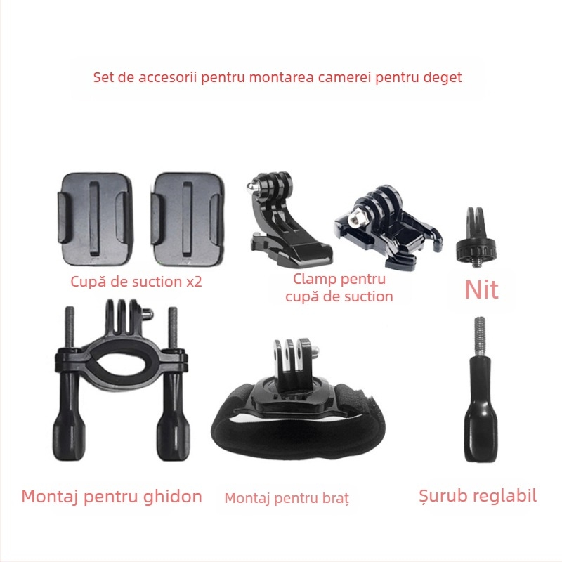 Set accesorii pentru cameră de deget pentru ciclism și vlog – Model A-1503; Brand privat autorizat; Garanție națională