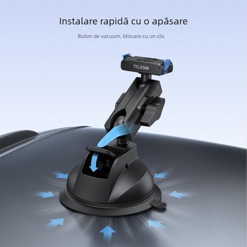 Suport din plastic cu ventuză pentru DJI Action 5 Pro/4 și Osmo 360 – compatibil cu Action 5 Pro/4 și Osmo 360, montaj pe geamul mașinii