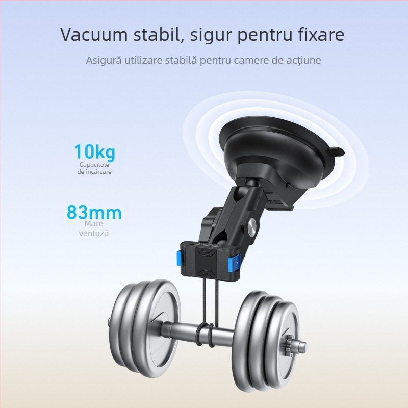 Suport din plastic cu ventuză pentru DJI Action 5 Pro/4 și Osmo 360 – compatibil cu Action 5 Pro/4 și Osmo 360, montaj pe geamul mașinii