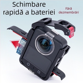 Cage metal pentru DJI Osmo 360 Cameră de acțiune panoramică (Material: aliaj de aluminiu + oțel inoxidabil + silicon; Model Tl-a10; Compatibil: DJI Osmo 360)