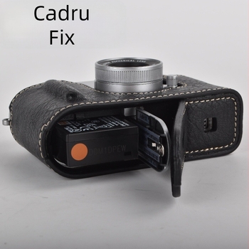 Geantă pentru cameră mirrorless Fujifilm X-Half cu fund PU din piele, protecție la șocuri, curea de umăr, căptușeală catifelată, incapere pentru un X-Half/X-HF