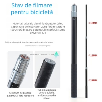 Paisd Universal din aliaj de aluminiu, suport pentru motocicletă cu protecție pentru selfie, compatibil cu Osmo360 camera