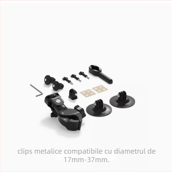 Set accesorii motocicletă Insta360 Shadow Stone pentru One X2, One X3, One RS, Go 3, Go 2 și alte camere de acțiune — construcție metalică; include clemă puternică și bază flexibilă de lipire