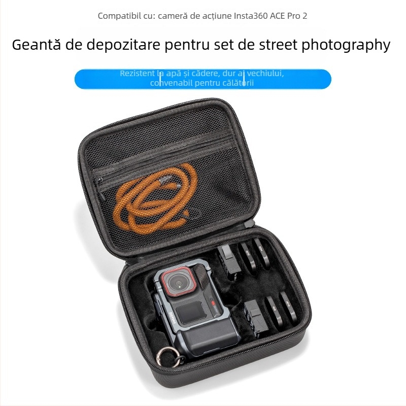 Carcasă de stocare cu amortizare pentru Insta360 Ace Pro2 – model 360ace, PU