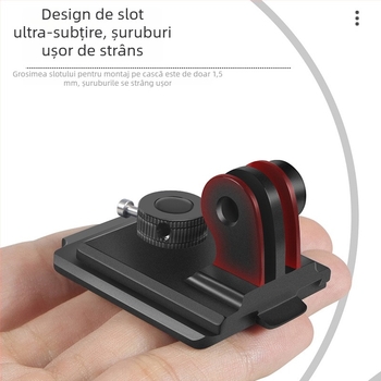 Montură pentru cască cu eliberare rapidă, aliaj de aluminiu, pentru GoPro 13/12/11 și alte camere de acțiune