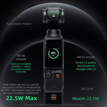 Accesoriu de alimentare pentru DJI Osmo Pocket 3 | LKTOP PC430 baterie Li-ion