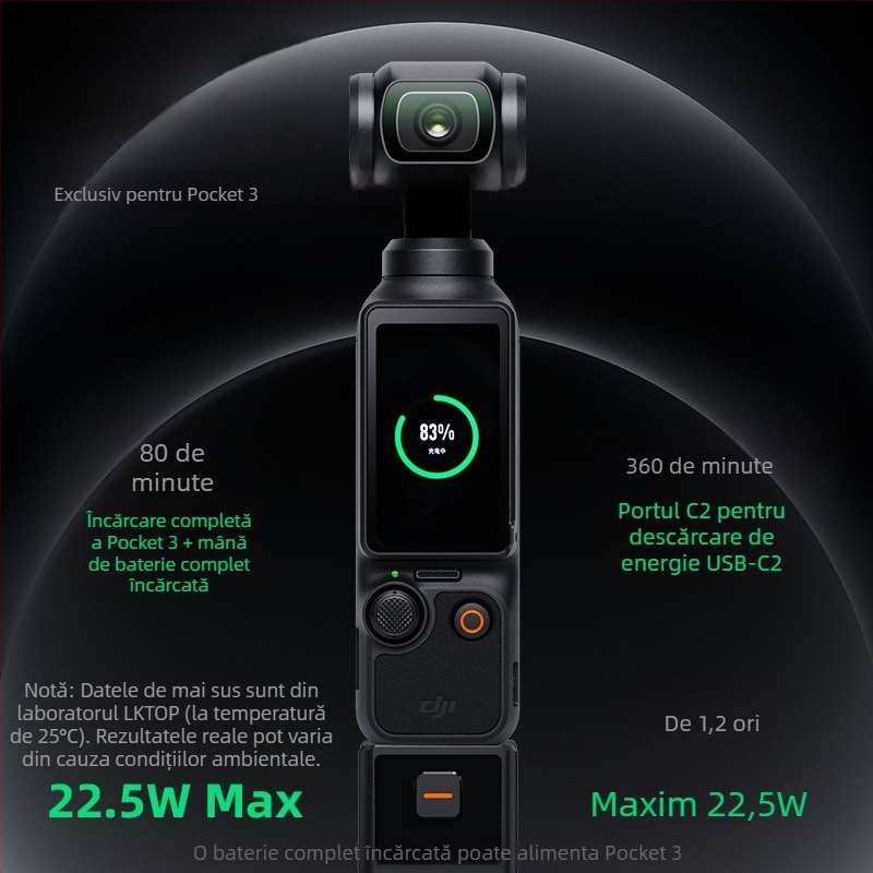 Accesoriu de alimentare pentru DJI Osmo Pocket 3 | LKTOP PC430 baterie Li-ion