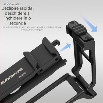 Mâner Sunnylife Action 5Pro/4/3 cu eliberare rapidă și husă protectoare Rabbit Cage (OA5-BK038, Plastic + Silicon)