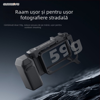 Mâner Sunnylife Action 5Pro/4/3 cu eliberare rapidă și husă protectoare Rabbit Cage (OA5-BK038, Plastic + Silicon)