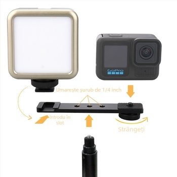 GP20 Suport Cold Shoe — Aliaj din Aluminiu, Bază pentru Gimbal, Șină pentru Cameră, Suport pentru Microfon și Iluminare prin Hot Shoe