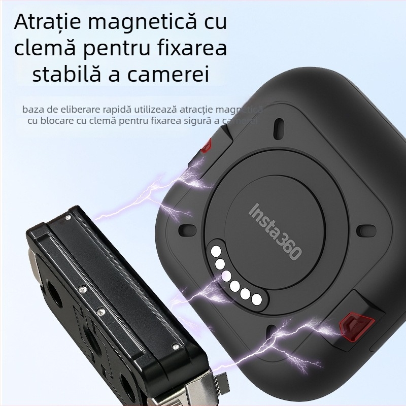 Bază magnetică cu eliberare rapidă universală pentru Insta360 GoUltra — bază mini portabilă din aliaj de aluminiu