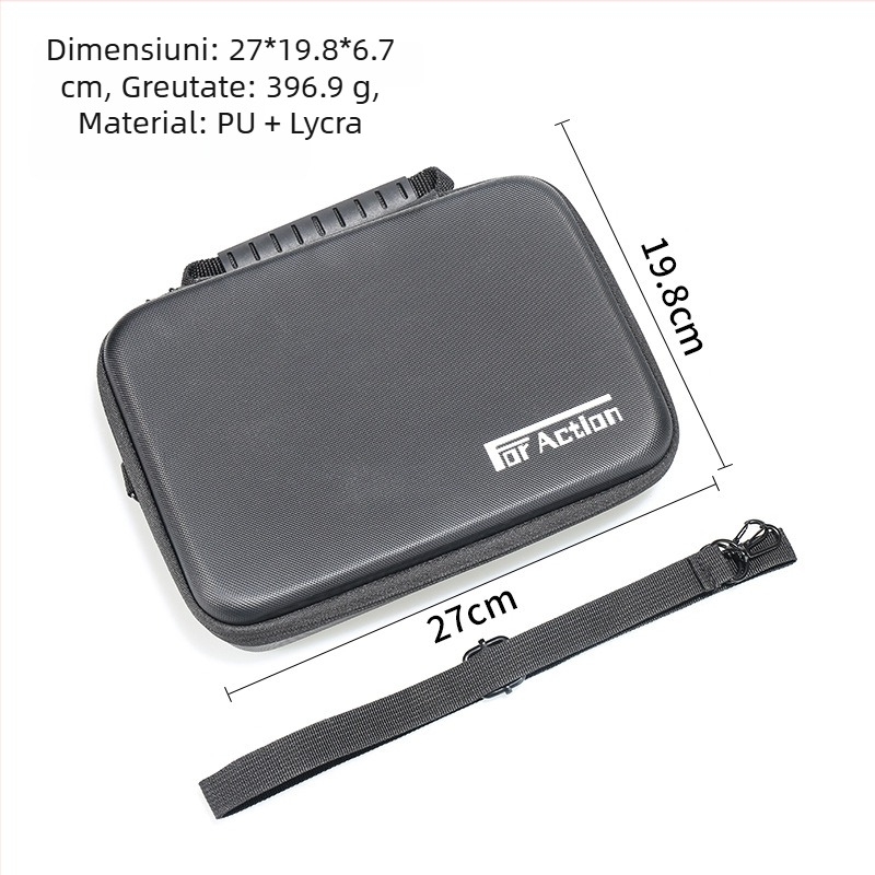 Geantă de depozitare DJI Action 3/4/5 Pro – Material PU, Compatibilă cu Action 3/4/5 Pro, Portabilă, husă multifuncțională pentru camere sportive