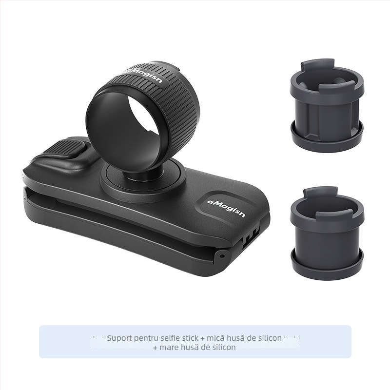 Suport pentru selfie stick pentru camere de acțiune – Amagisn amy, ABS+silicone, compatibil cu Insta360, DJI, GoPro