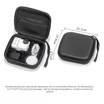 Carcasă EVA pentru Insta360 GO Ultra – ușoară, protecție anti-cadere, portabilă, compatibilă cu GO Ultra, material EVA, imprimare logo disponibil