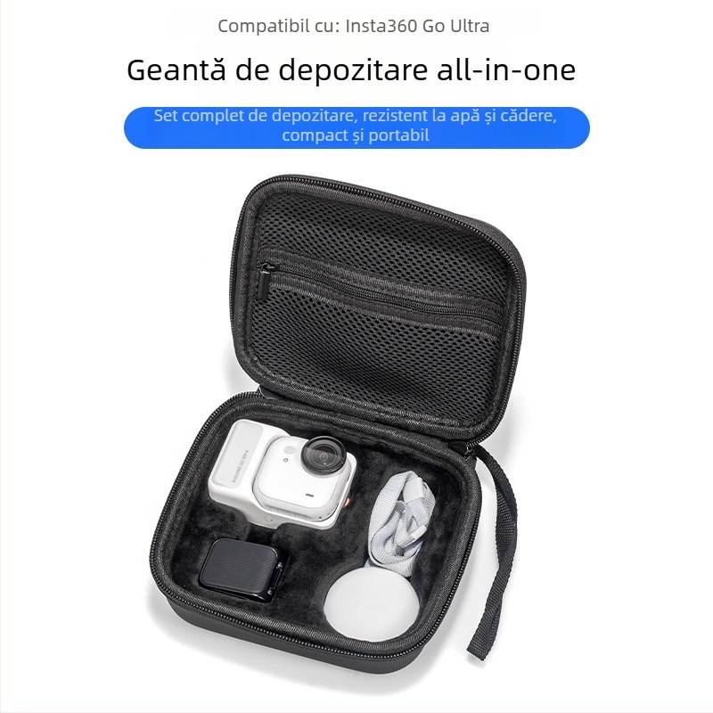 Carcasă EVA pentru Insta360 GO Ultra – ușoară, protecție anti-cadere, portabilă, compatibilă cu GO Ultra, material EVA, imprimare logo disponibil