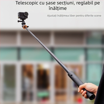 Selfie stick pentru cameră de acțiune, aliaj de aluminiu, telescopic, imprimare de logo disponibilă, include geantă
