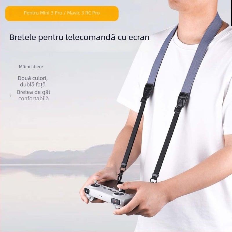 Brdrc lanier pentru DJI Mini 3 Pro / Mavic 3 RC Pro cu ecran – Material: poliester-bumbac + piele microfibră, Cod produs Ewb9387, Imprimare logo: minim 500