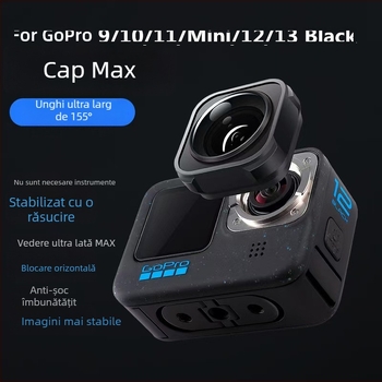 Fu Tae-Hiro Lentilă unghi larg pentru GoPro 9/10/11/MINI/12/13 — sticlă optică, logo personalizabil, compatibil cu GoPro