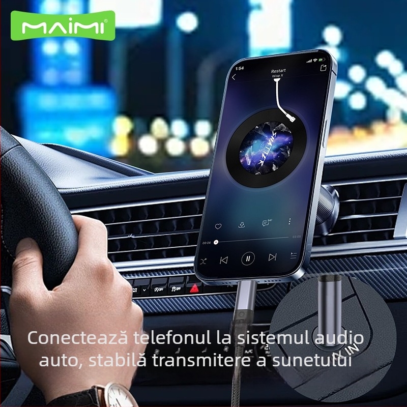 Cablu audio auto 3,5 mm către adaptor Type, cablu metal împletit, nucleu din cupru placat cu aur, Mcdull Maimi aux