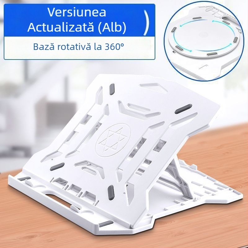 Suport pentru laptop cu răcire, rotativ și pliabil, bază de birou