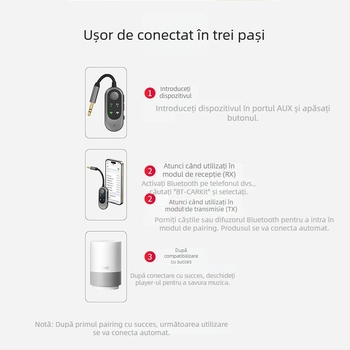 Transmițător/receptor FM Bluetooth pentru mașină 5.3, 2 în 1; model W10, 5V, rază de acțiune 10 m, ABS, greutate 18 g