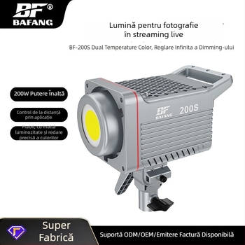 Lumină de umplere pentru studio BF-200S, 200W, 2700-6500K, reglare 0-100% fără trepte, AC100-240V