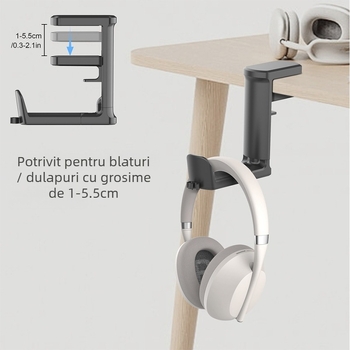 Suport pentru căști pentru desktop — utilizare pe masă — posibilitate de personalizare