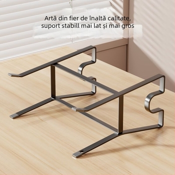 Raft de birou ridicat din oțel carbon, cu suport rotativ pentru tastatură și bază de răcire pentru laptop