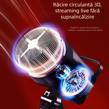 Lumină de umplere pentru live cu COB LED, 107W, 220V, 2700–6500K, reglabilă intensitatea luminii, sursă de alimentare independentă, rază de până la 10 m