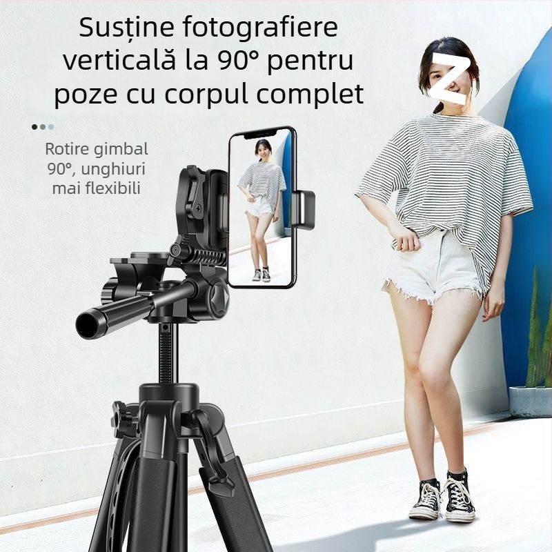 Trepied DSLR/Mirrorless/Telefon cu Ball Head, 5 secțiuni, fibră de carbon