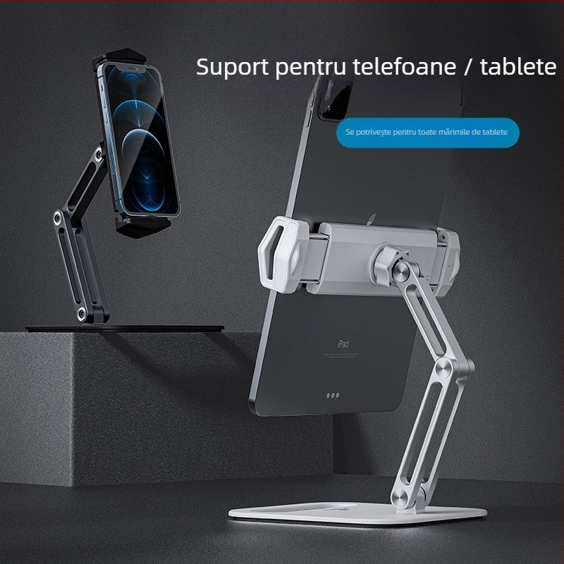 ARP47 Suport pliabil din aluminiu pentru tabletă, bază de birou, compatibil cu iPad și iPad Mini, 350 g