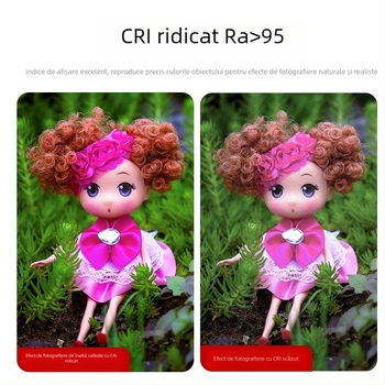 Lumină LED profesională pentru fotografie, cu suport reglabil pentru bijuterii, mâncare și natură statică — 60–62W, 185–245V, reglaj intensitate, temperatură culoare 3000K–6500K (±300K), rază 5 m
