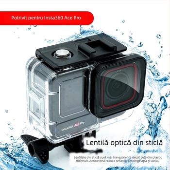 Beizhen 2040 Carcasă subacvatică impermeabilă pentru Insta360 Ace Pro – PC + oțel inoxidabil + sticlă, adâncime 40 m, Compatibilă Insta360 Ace Pro
