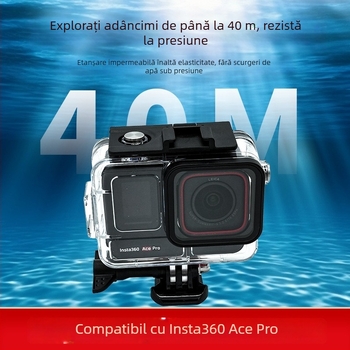 Beizhen 2040 Carcasă subacvatică impermeabilă pentru Insta360 Ace Pro – PC + oțel inoxidabil + sticlă, adâncime 40 m, Compatibilă Insta360 Ace Pro