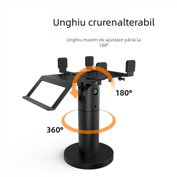 Suport POS pentru cititor de carduri și scanner — suport rotativ reglabil, model P01, material plastic + metal, 0,5 kg, montaj la birou