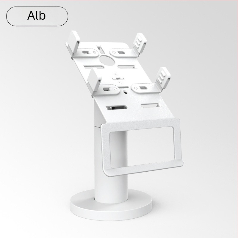 Suport POS pentru cititor de carduri și scanner — suport rotativ reglabil, model P01, material plastic + metal, 0,5 kg, montaj la birou