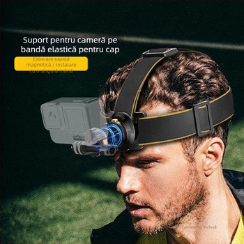 Suport magnetic pentru bandă de cap pentru camere de acțiune – perspectivă din prima persoană, compatibil universal, ABS