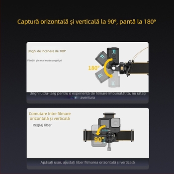 Suport magnetic pentru bandă de cap pentru camere de acțiune – perspectivă din prima persoană, compatibil universal, ABS