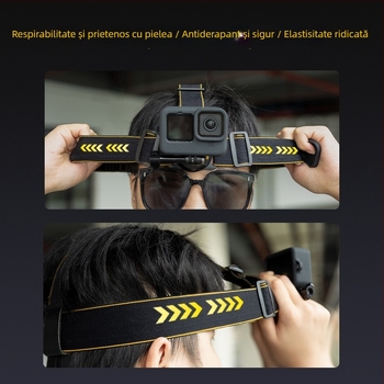 Suport magnetic pentru bandă de cap pentru camere de acțiune – perspectivă din prima persoană, compatibil universal, ABS