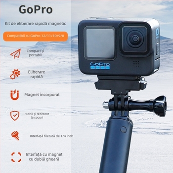 GoPro 8-12 bază magnetică cu eliberare rapidă pentru Hero, adaptor din plastic, model OP3-BHM-SL (Compatibilitate: GoPro 8-12; Tip: bază cu eliberare rapidă magnetică; Material: plastic; Ambalare: 1+1 sau 2+2)
