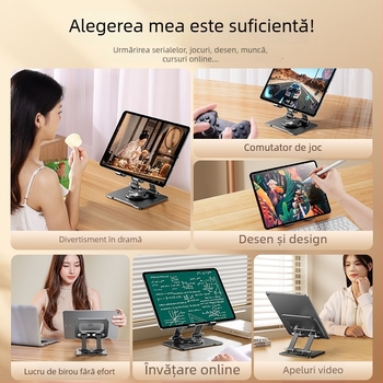 Stand pentru telefon și tabletă cu rotire și pliere | Compatibil universal (iPad, iPhone, iPod touch), Garanție 3 luni, Personalizare logo și ambalaj
